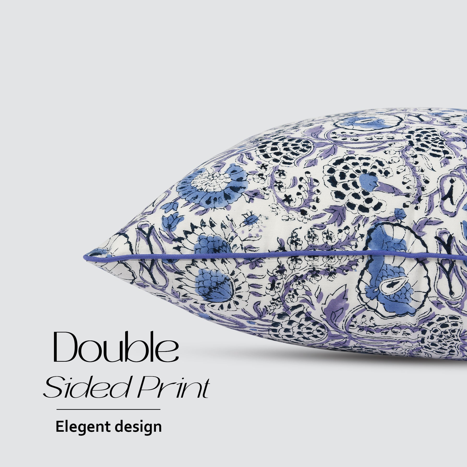 Piping Throw Pillow Covers - Aqua Blue