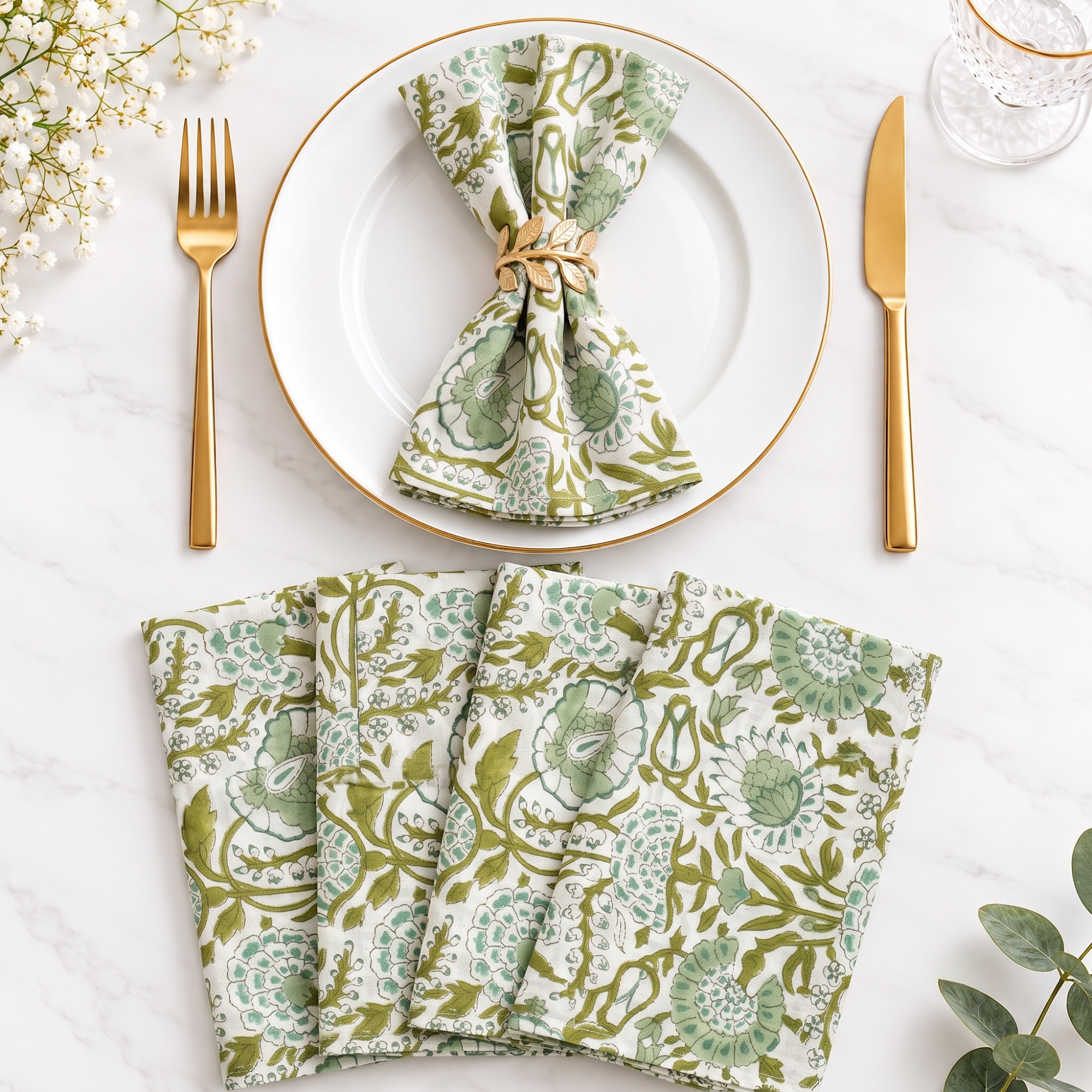 Cotton Cloth Napkins - Agate Green