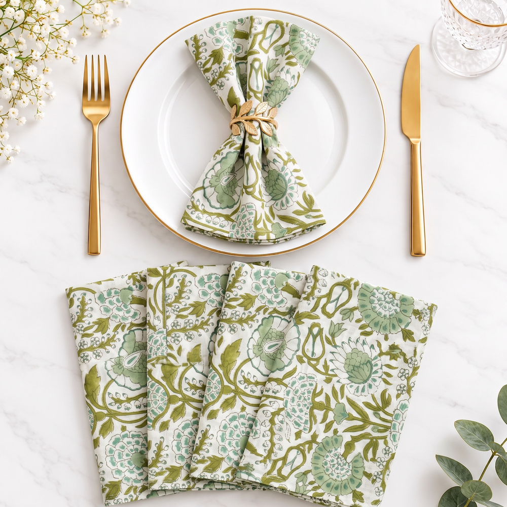 Cotton Cloth Napkins - Agate Green
