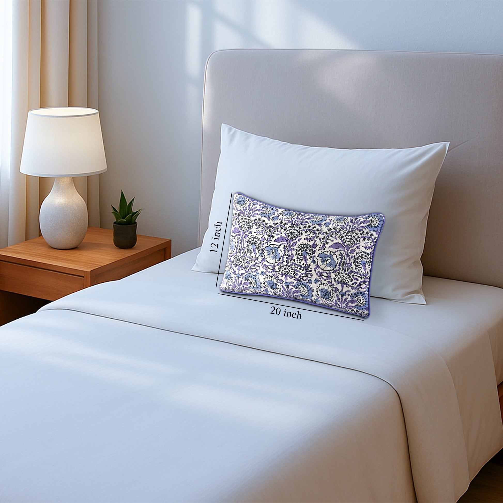 Piping Throw Pillow Covers - Aqua Blue