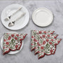 floral green and red placemat perfect for bold table decor