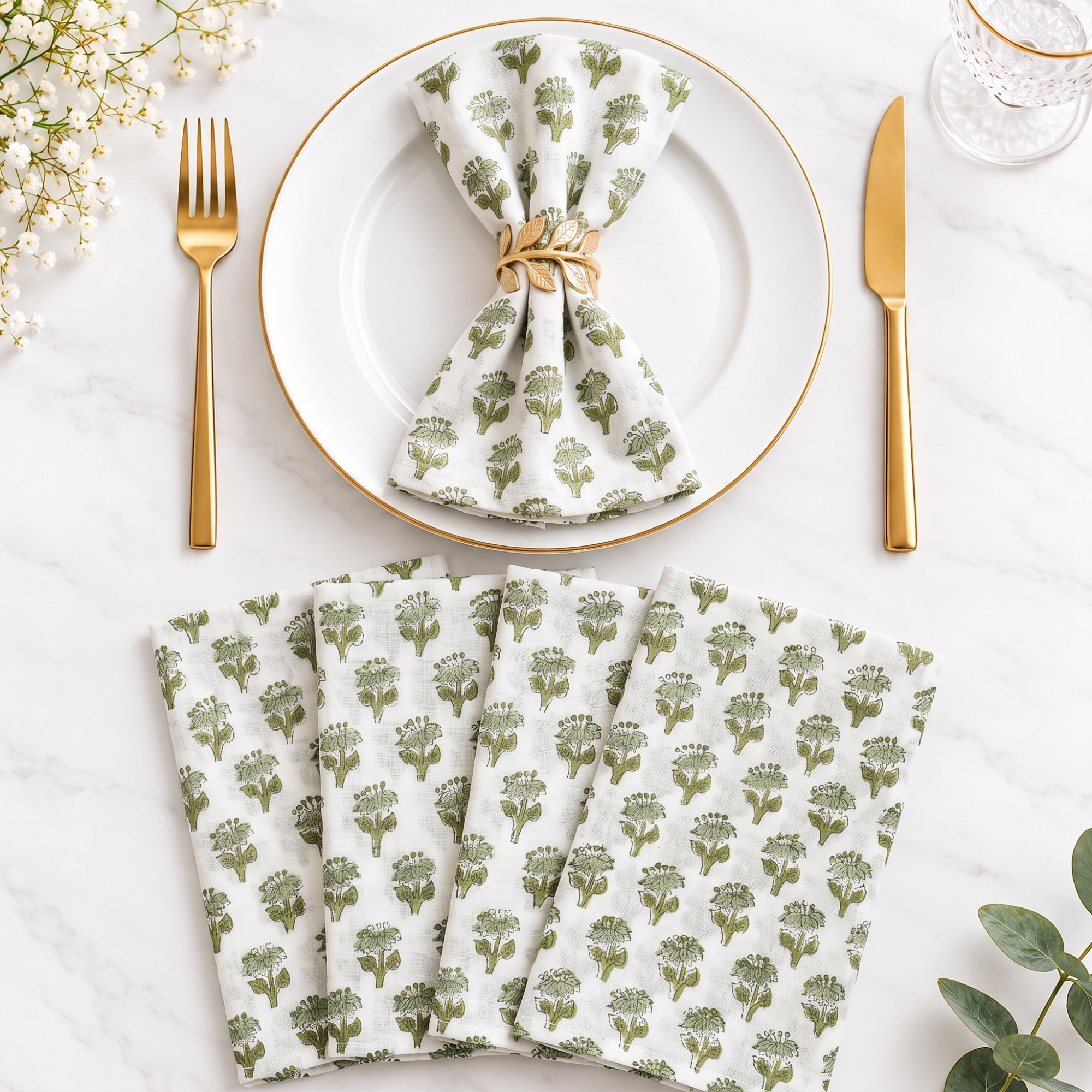 Cotton Cloth Napkins - Emerald Green