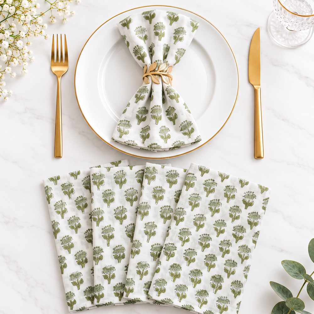 Cotton Cloth Napkins - Emerald Green