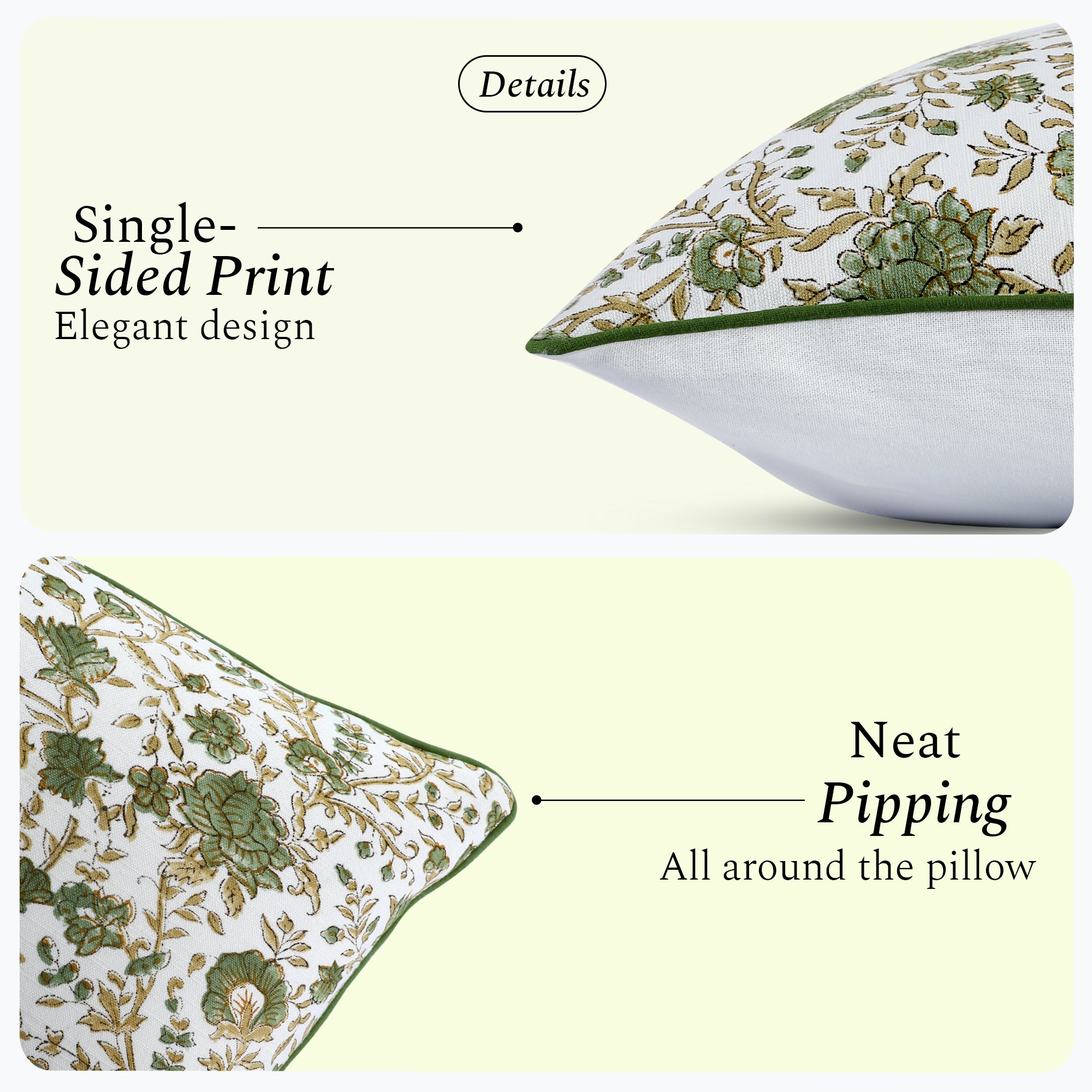 Boho Cotton Pillow Covers - Vintage Garden Green