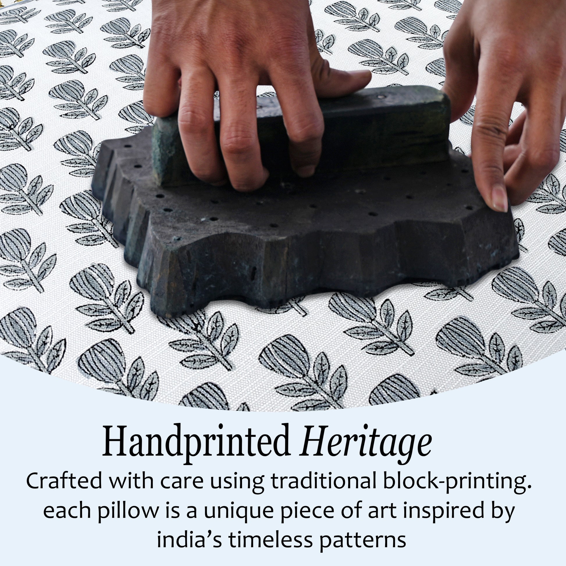 Boho Cotton Pillow Covers - Morning Bloom Blue