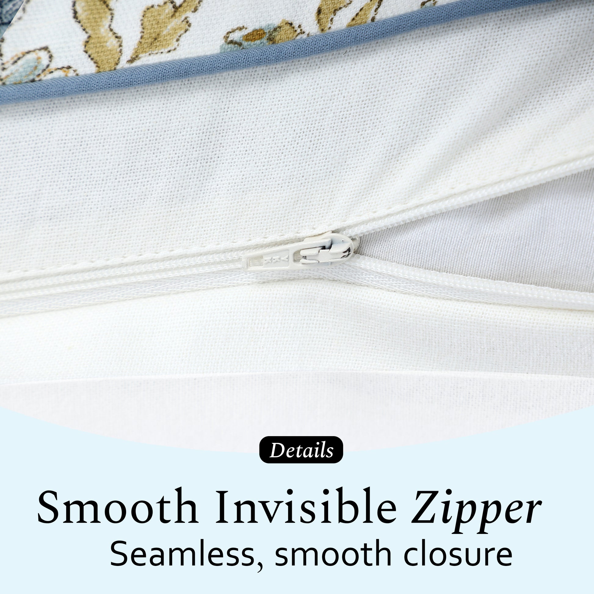 Boho Cotton Pillow Covers - Vintage Garden Blue