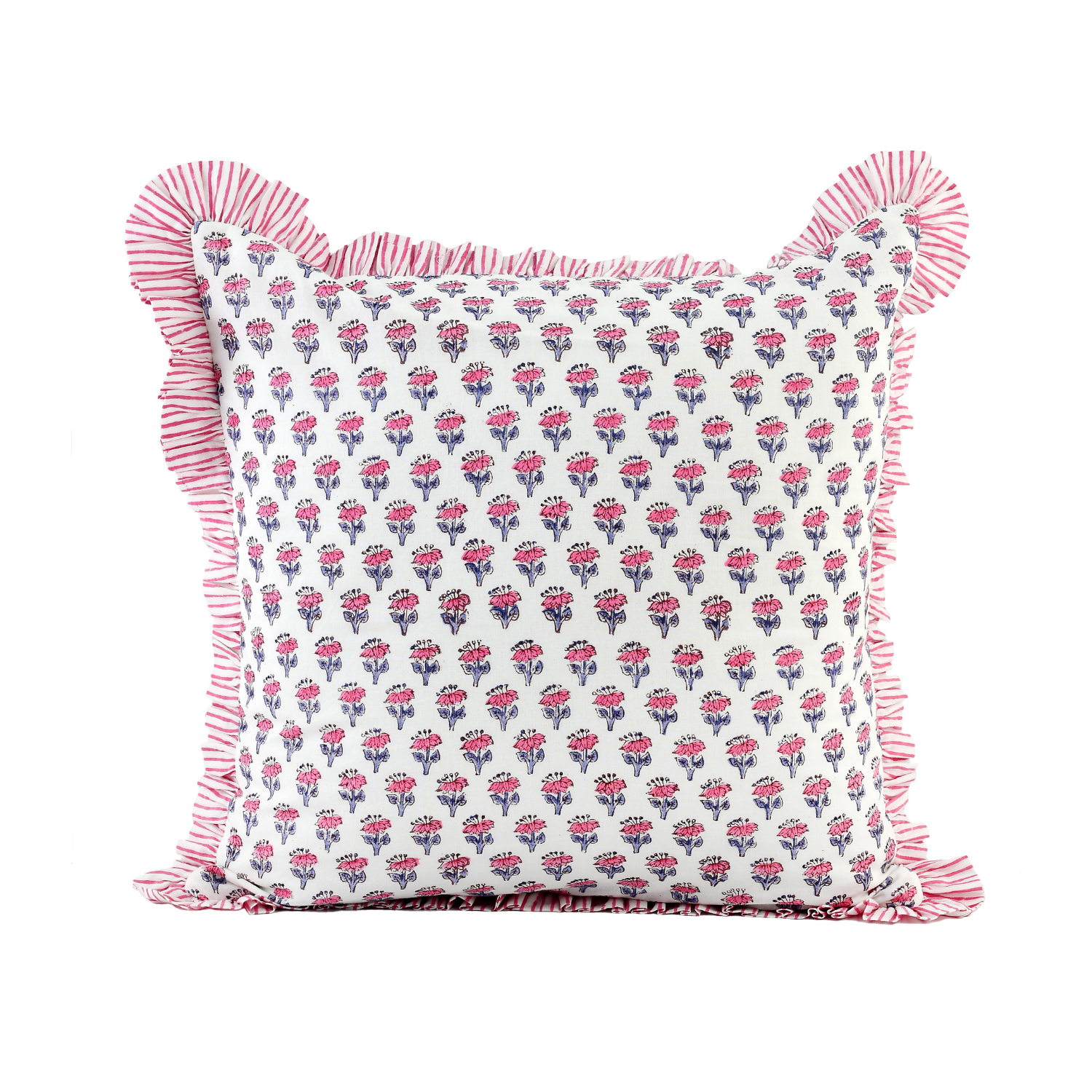 Ruffle Throw Pillow Covers -  Pink Sapphire