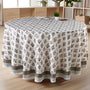 white and green 100% cotton breathable indian round tablecloth