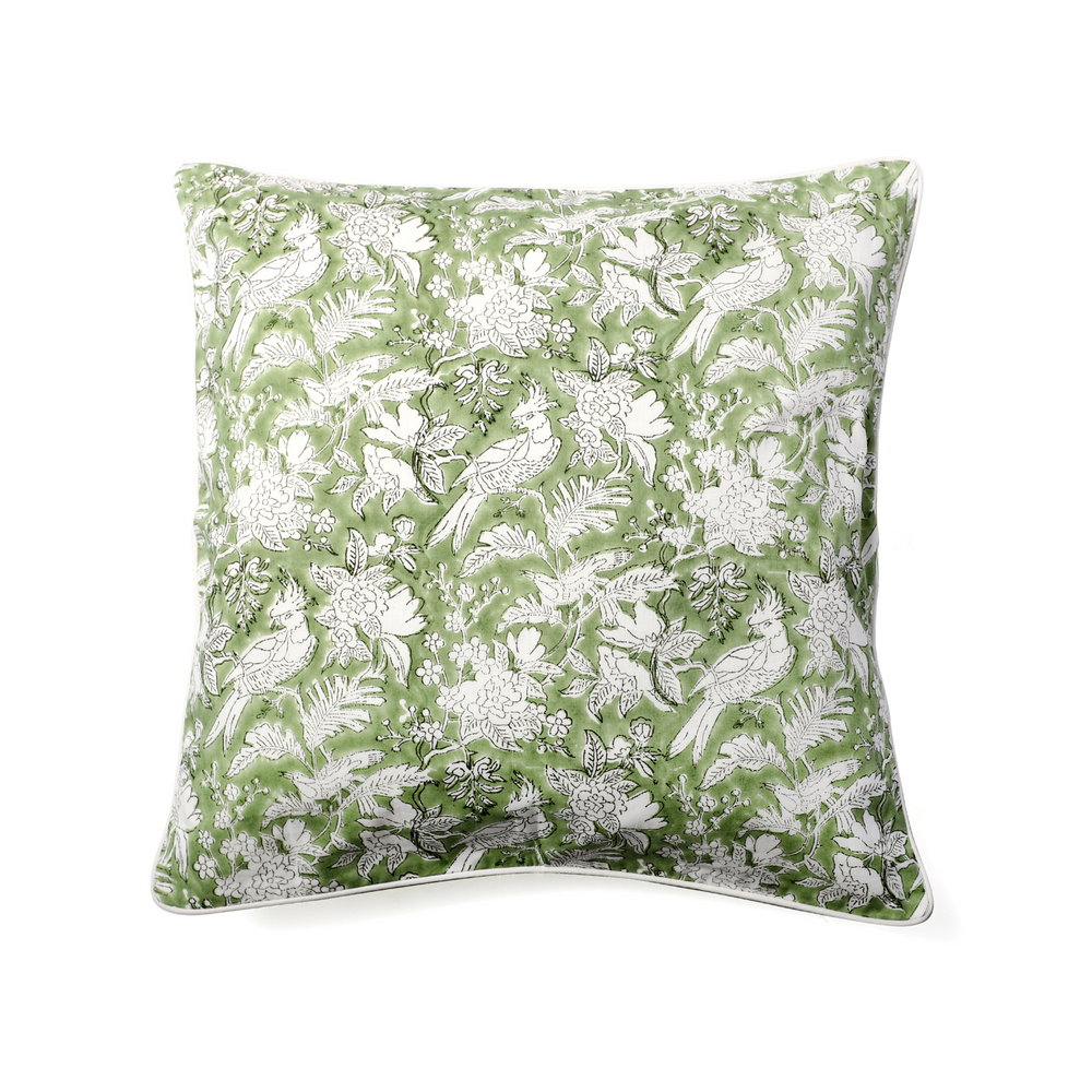 Piping Throw Pillow Covers - Olive Green (Set of 2)