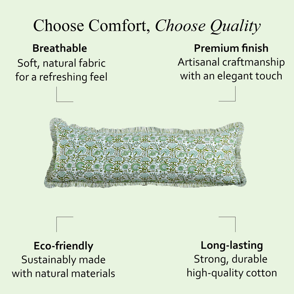 Cotton Ruffle Sham Cover - Agate Green
