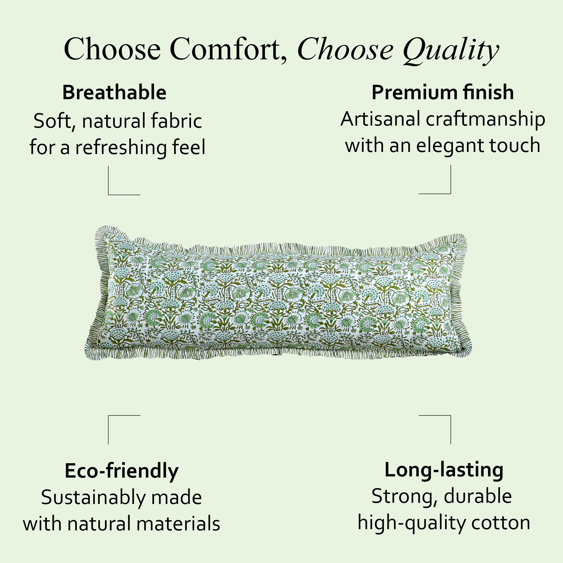 Cotton Ruffle Sham Cover - Agate Green