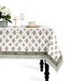 white and green 100% floral tablecloth