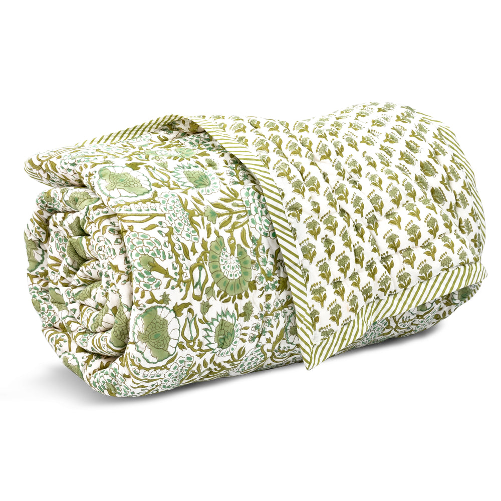 Quilt - Agate Green & Emerald Green Reversible