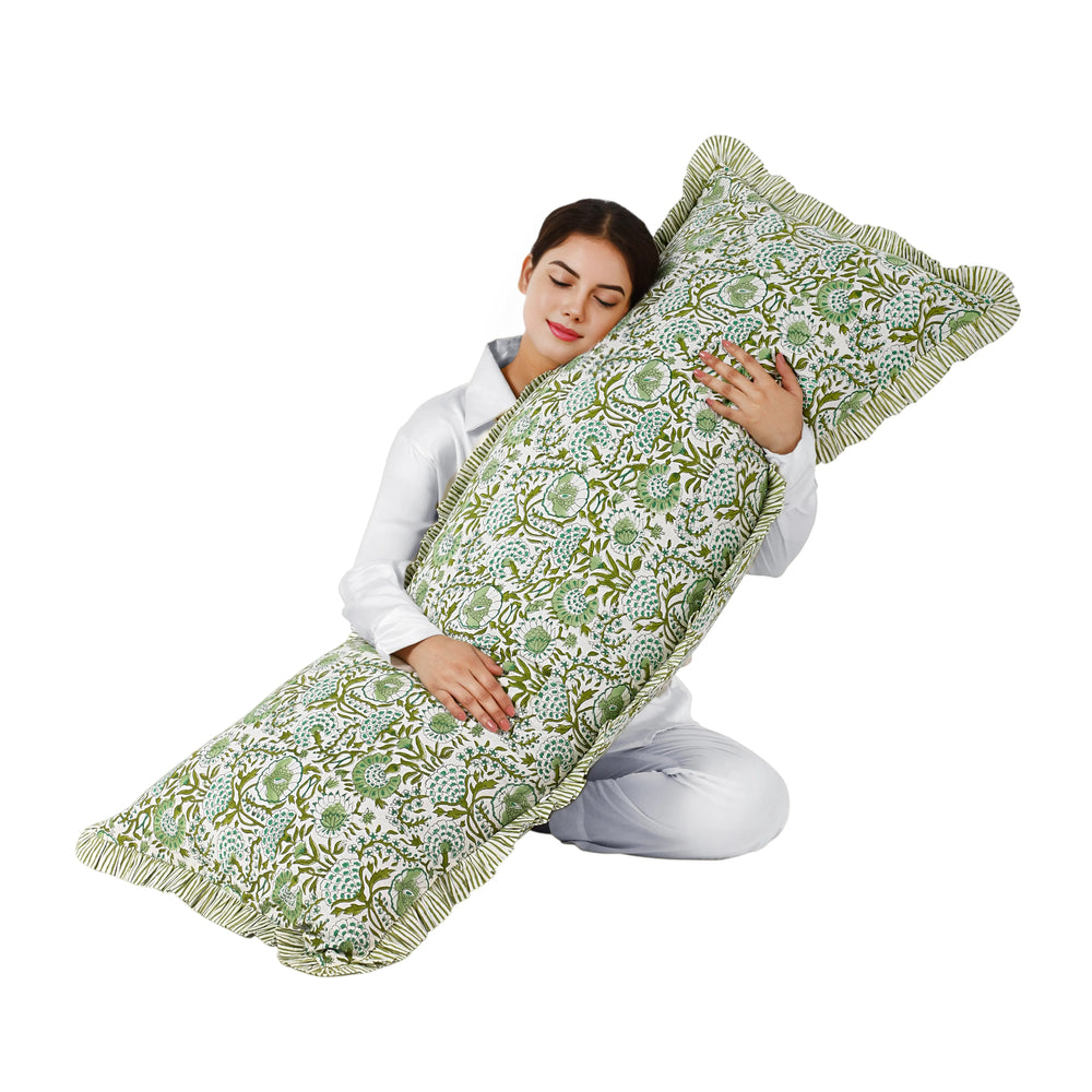 Cotton Ruffle Sham Cover - Agate Green