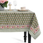 Jade Green Cotton Tablecloth on Family Dinner Table
