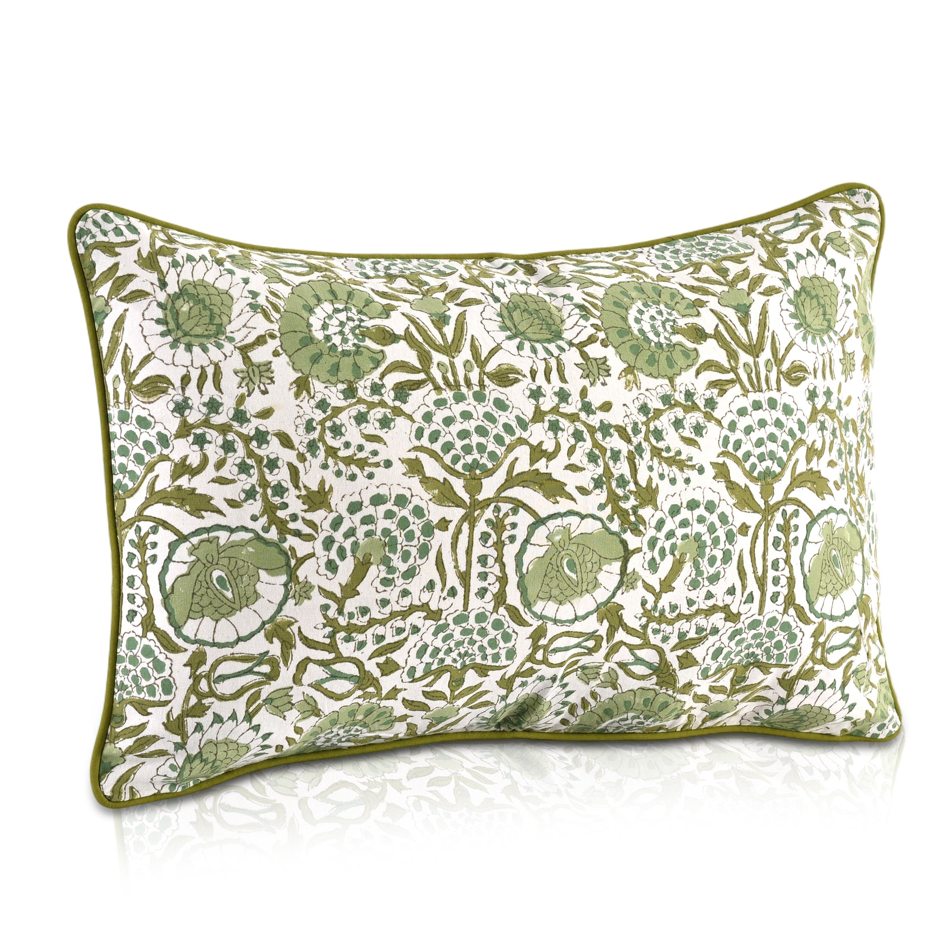 Piping Throw Pillow Covers - Agate Green