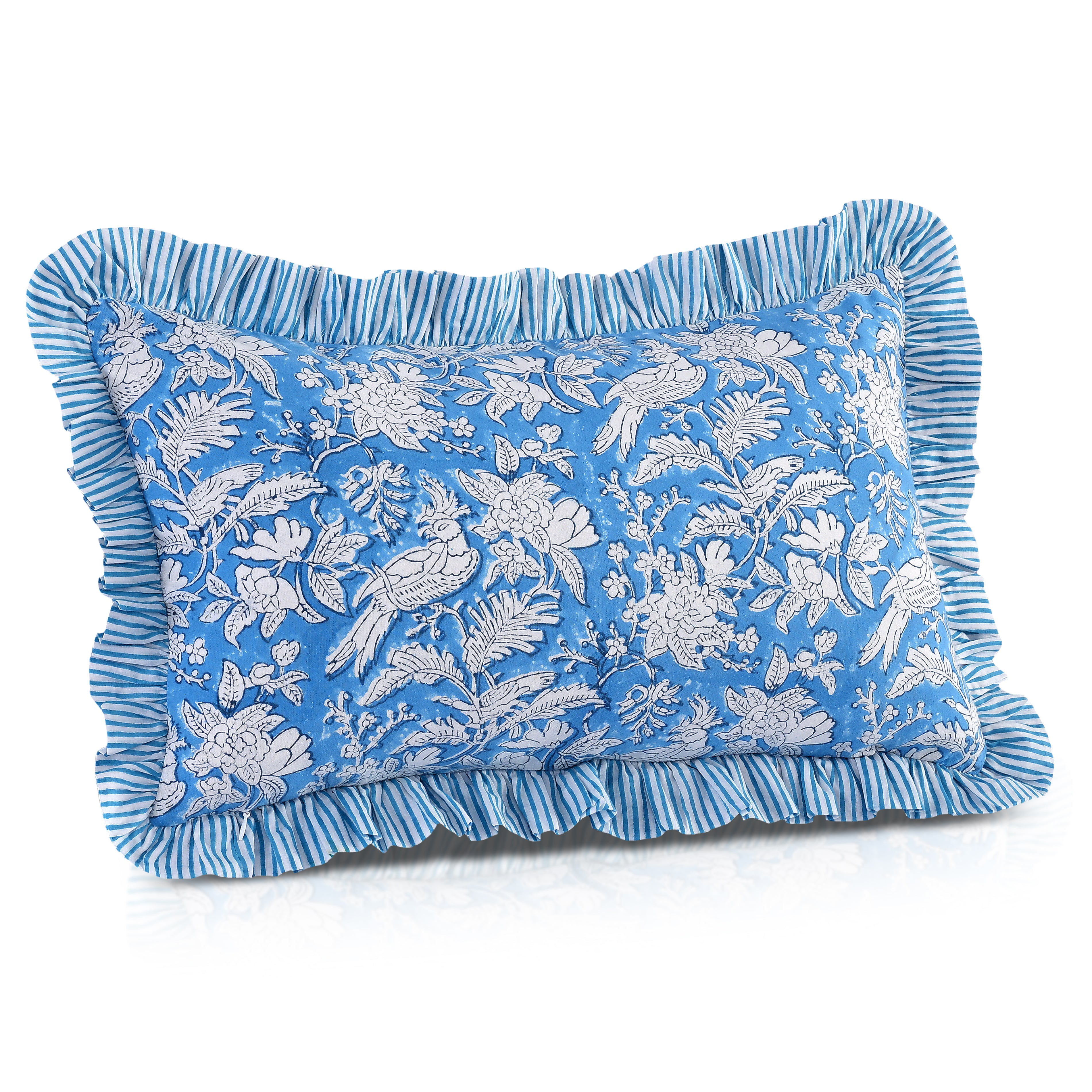 Ruffle Throw Pillow Covers - Blue Sapphire