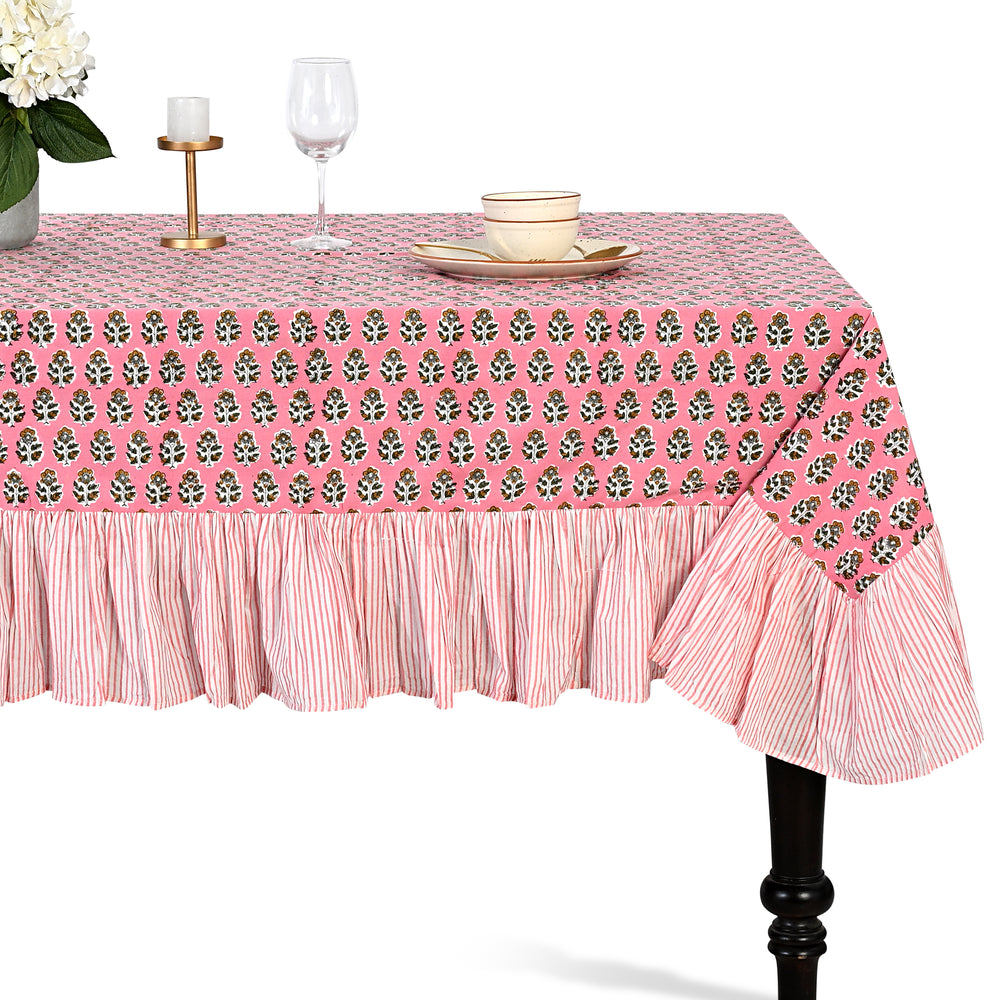 Ruffle Tablecloth - Poppy Pink