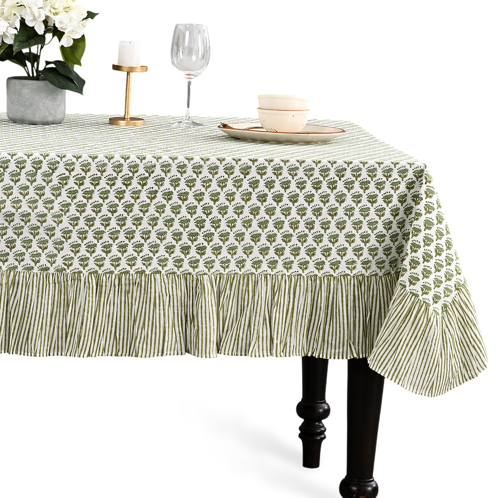 Ruffle Tablecloth - Emerald Green