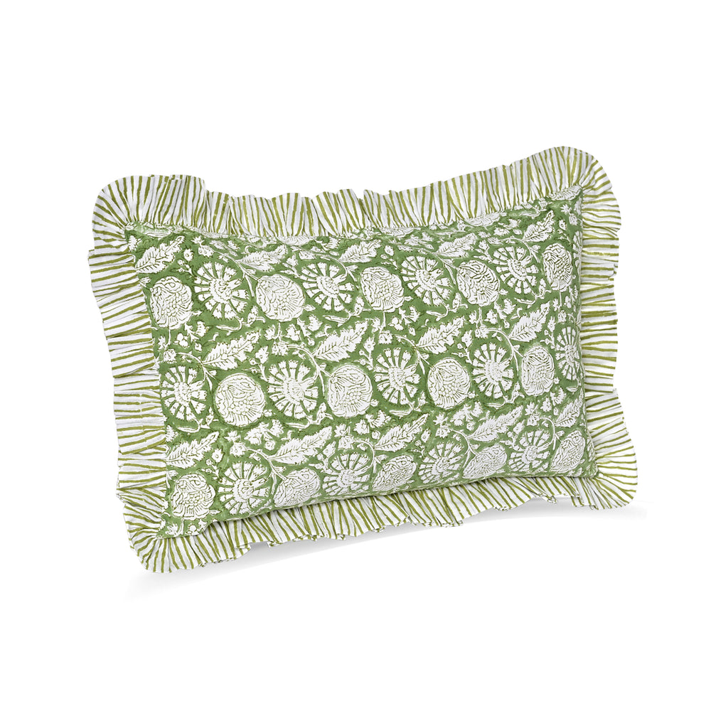 Ruffle Throw Pillow Covers -  Olive Bloom