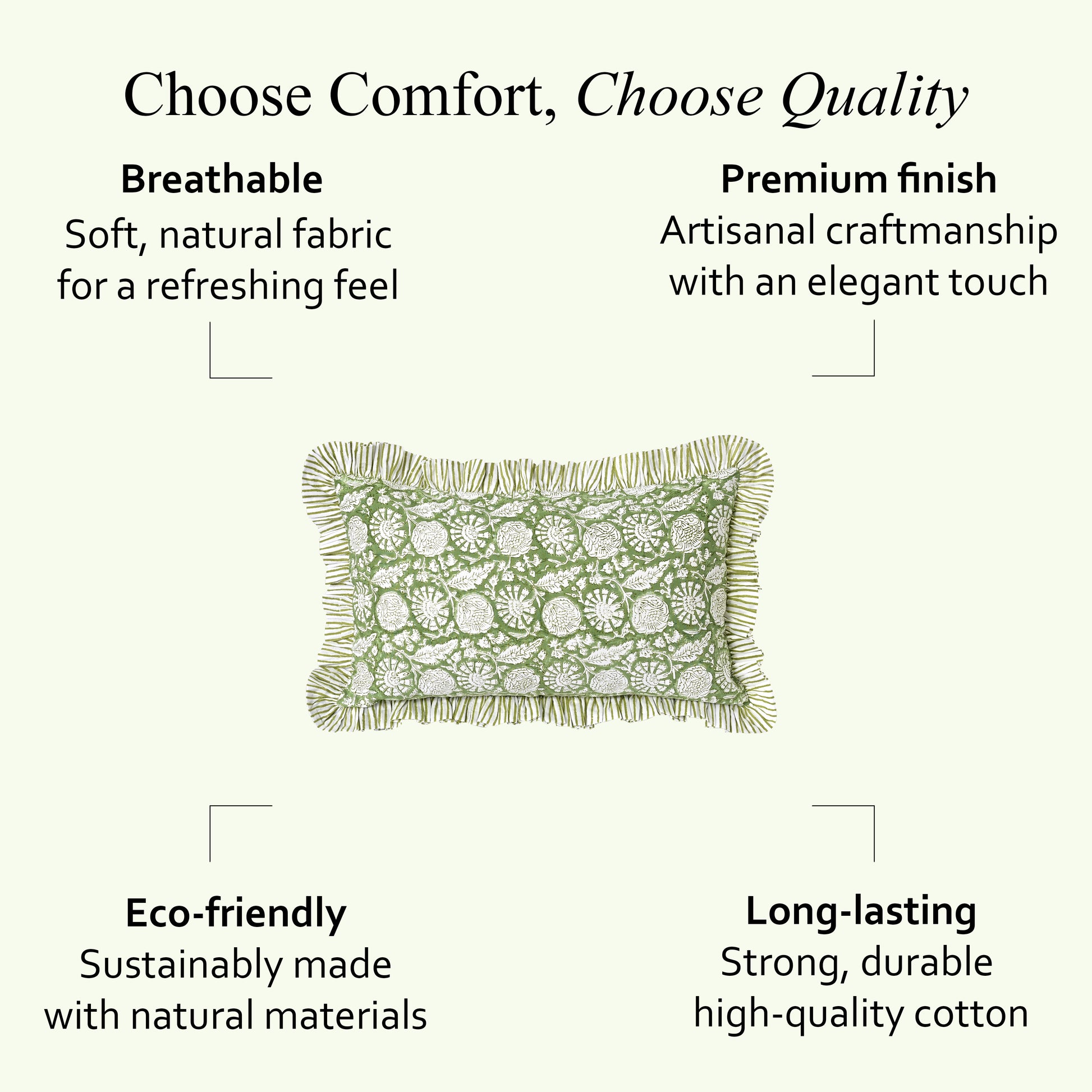 Ruffle Throw Pillow Covers -  Olive Bloom