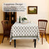 white and green 100% floral tablecloth