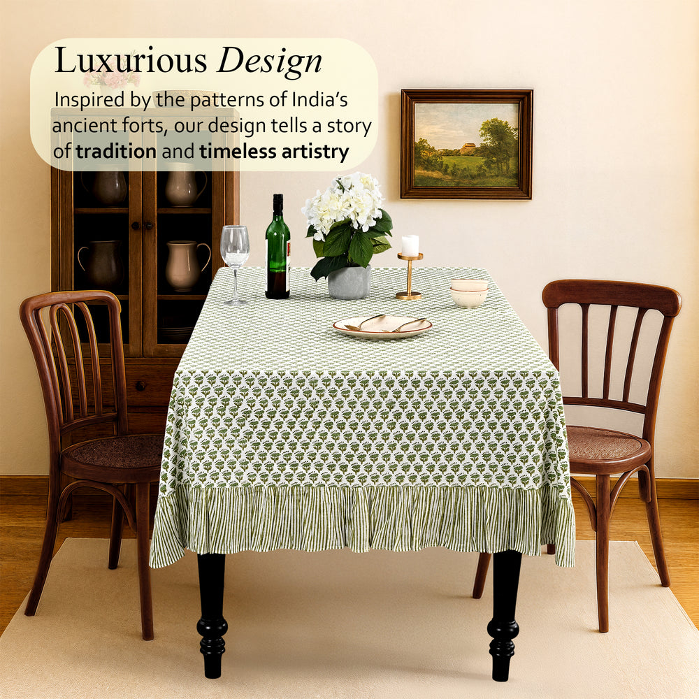 Ruffle Tablecloth - Emerald Green