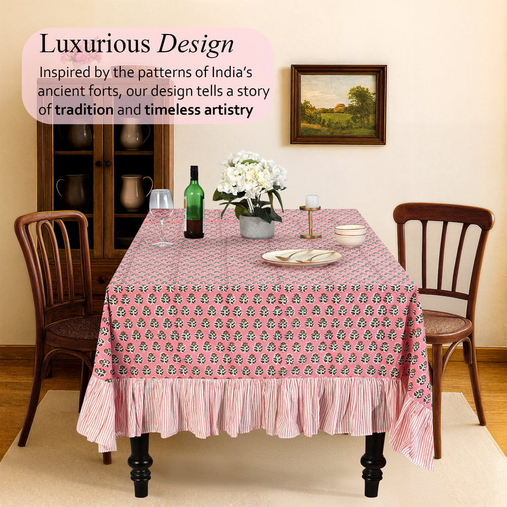 Ruffle Tablecloth - Poppy Pink