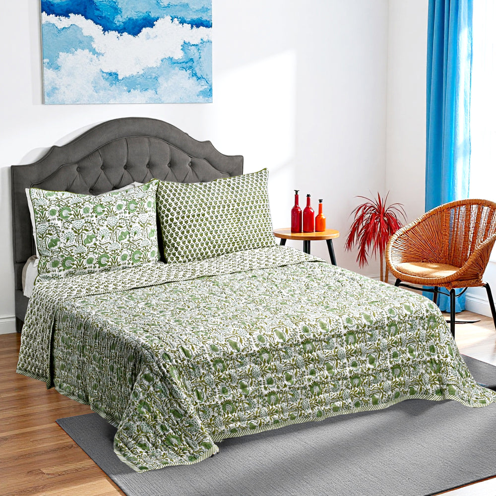 Quilt - Agate Green & Emerald Green Reversible