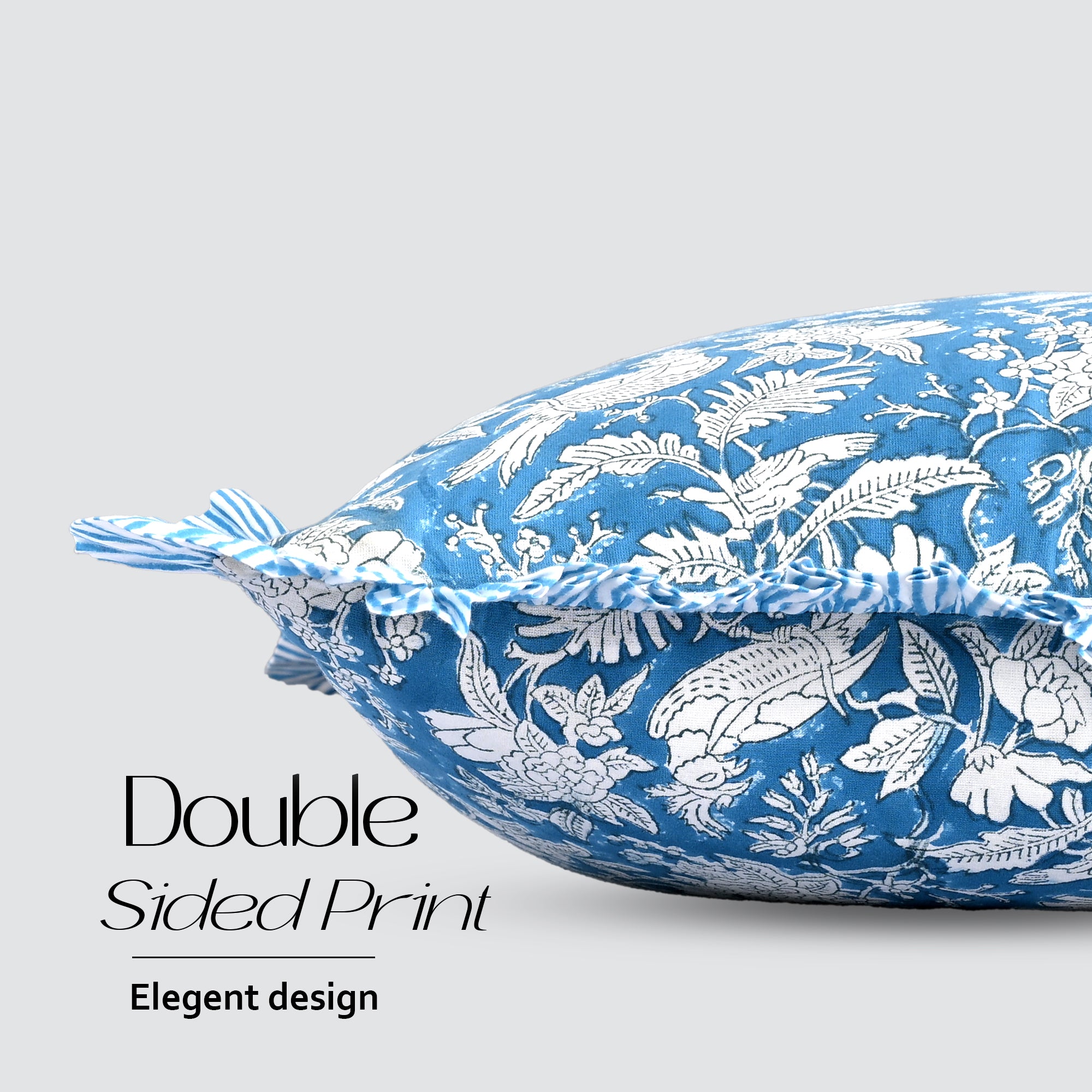 Ruffle Throw Pillow Covers - Blue Sapphire