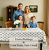 white and green 100% floral tablecloth