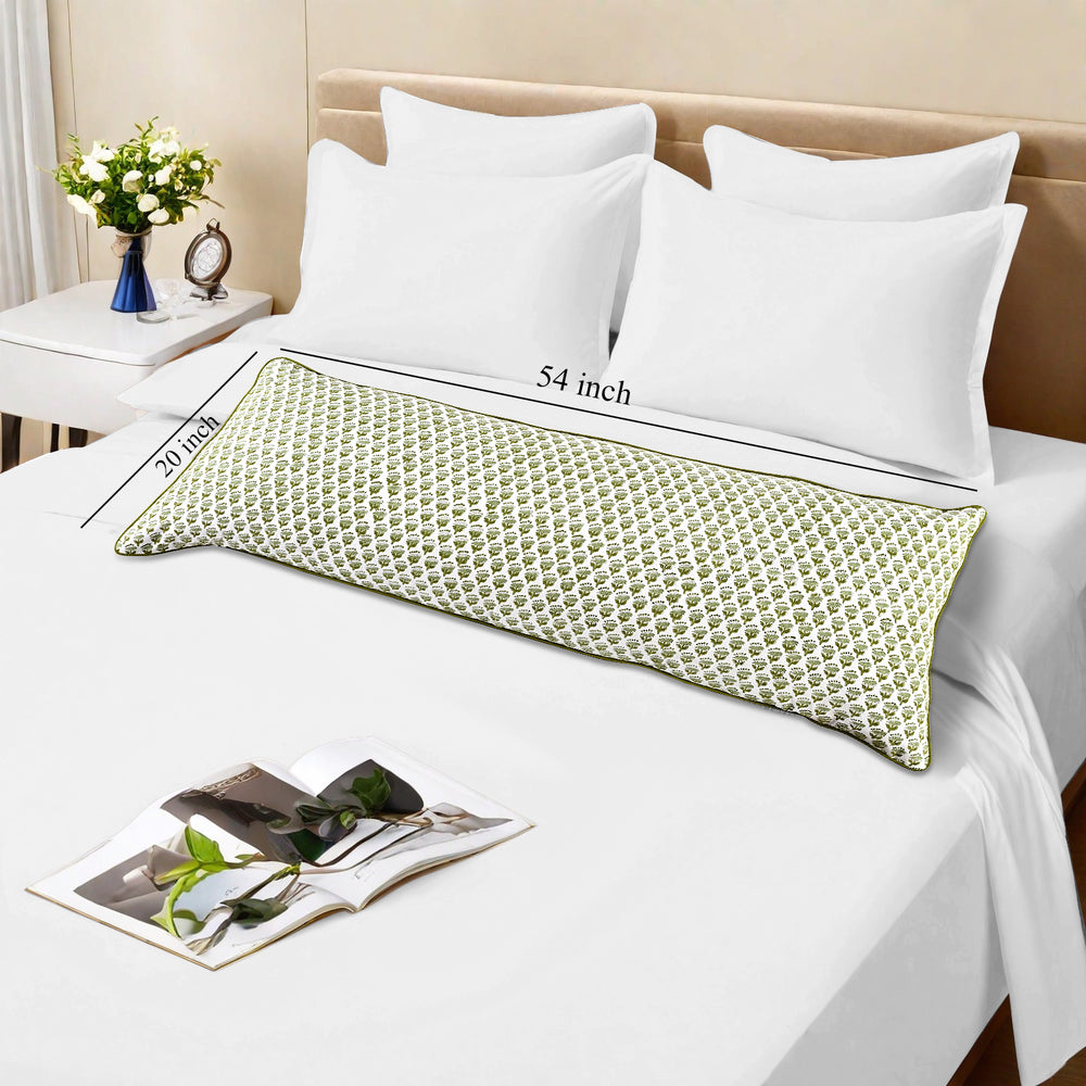 Cotton Piping Sham Cover - Emerald Green