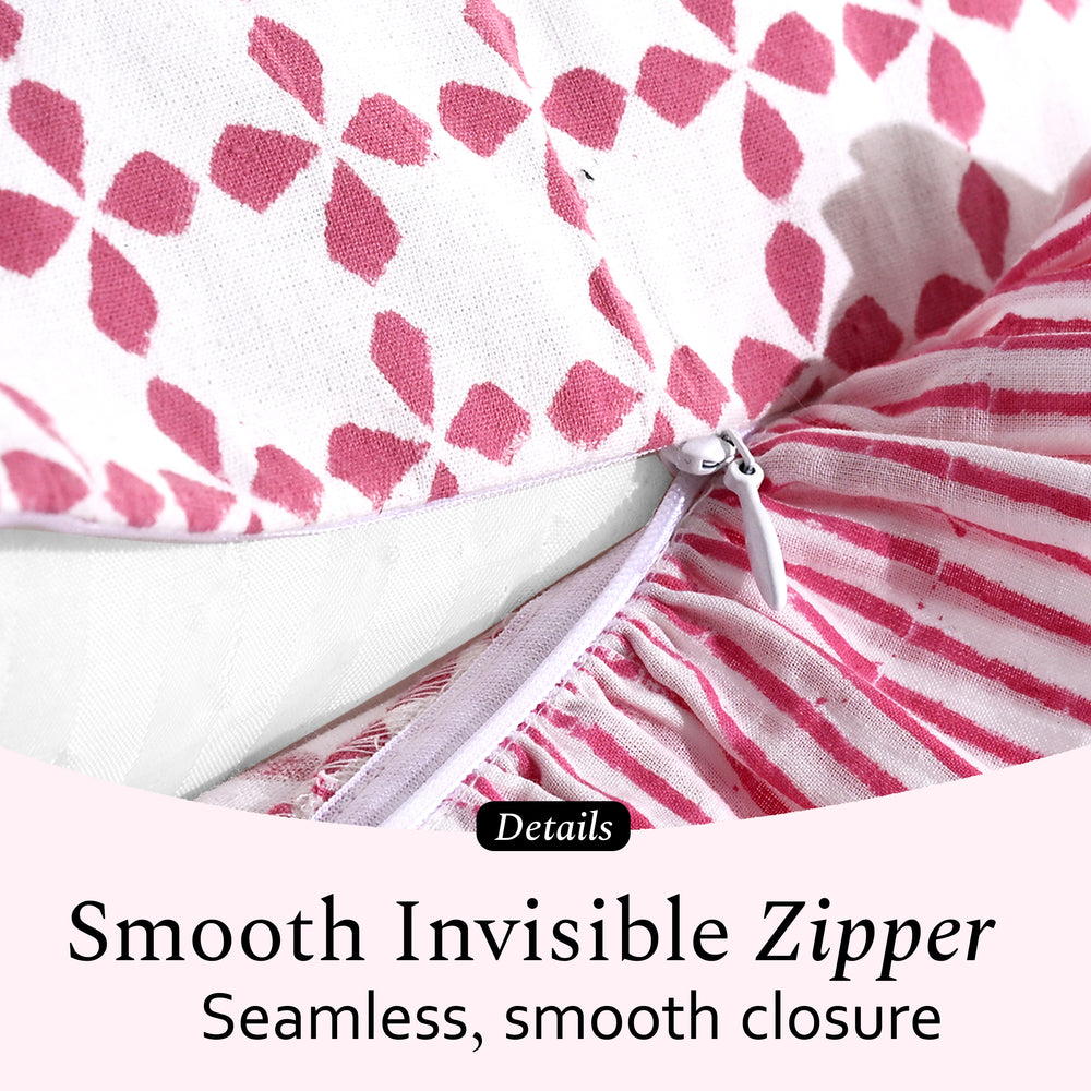 Cotton Ruffle Sham Cover - Magenta Pink