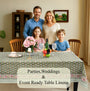 Jade Green Cotton Tablecloth on Family Dinner Table