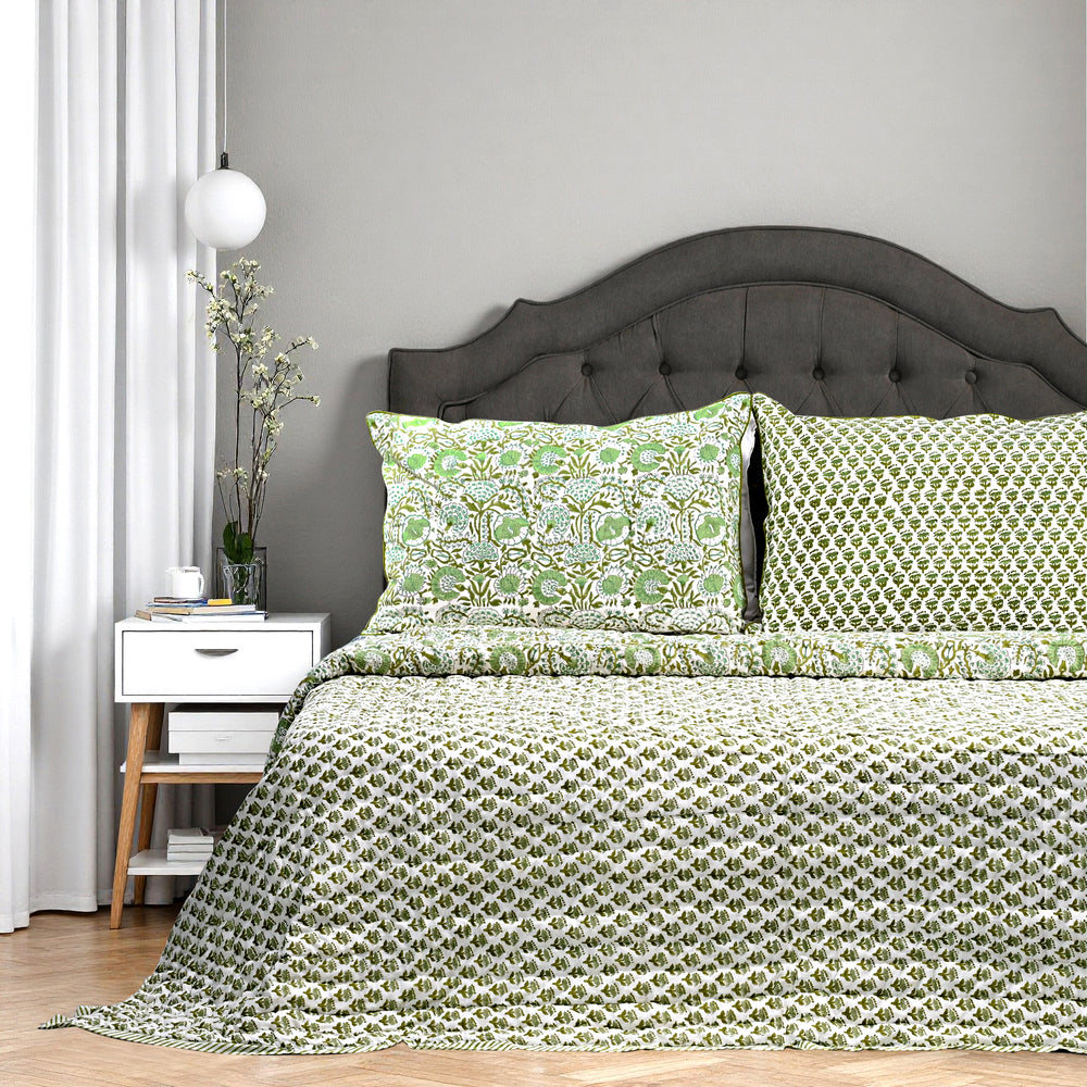Quilt - Agate Green & Emerald Green Reversible