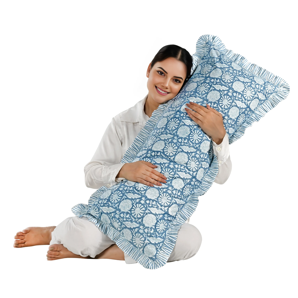 Ruffle Sham Cover - Blue Meadow