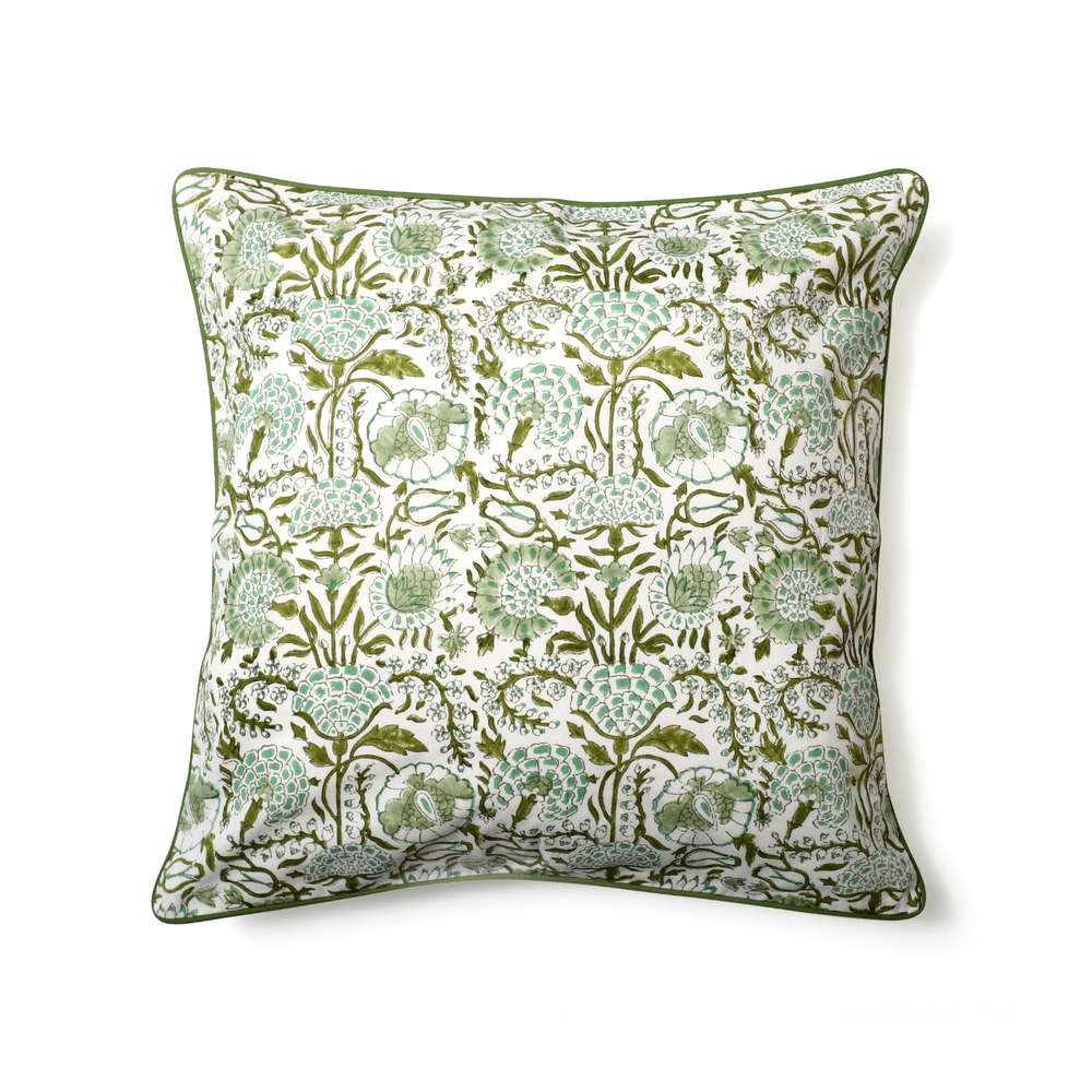 Piping Throw Pillow Covers - Agate Green (Set of 2)