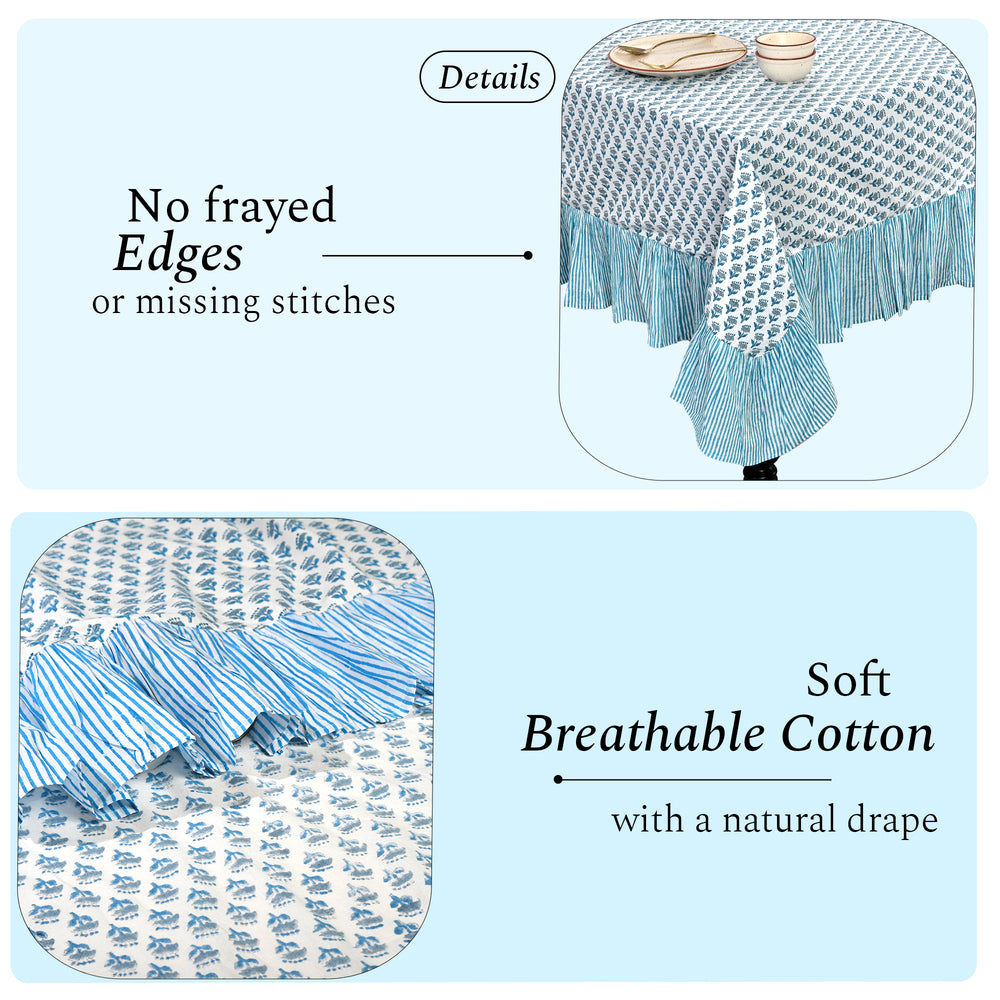 Ruffle Tablecloth - Apatite Blue