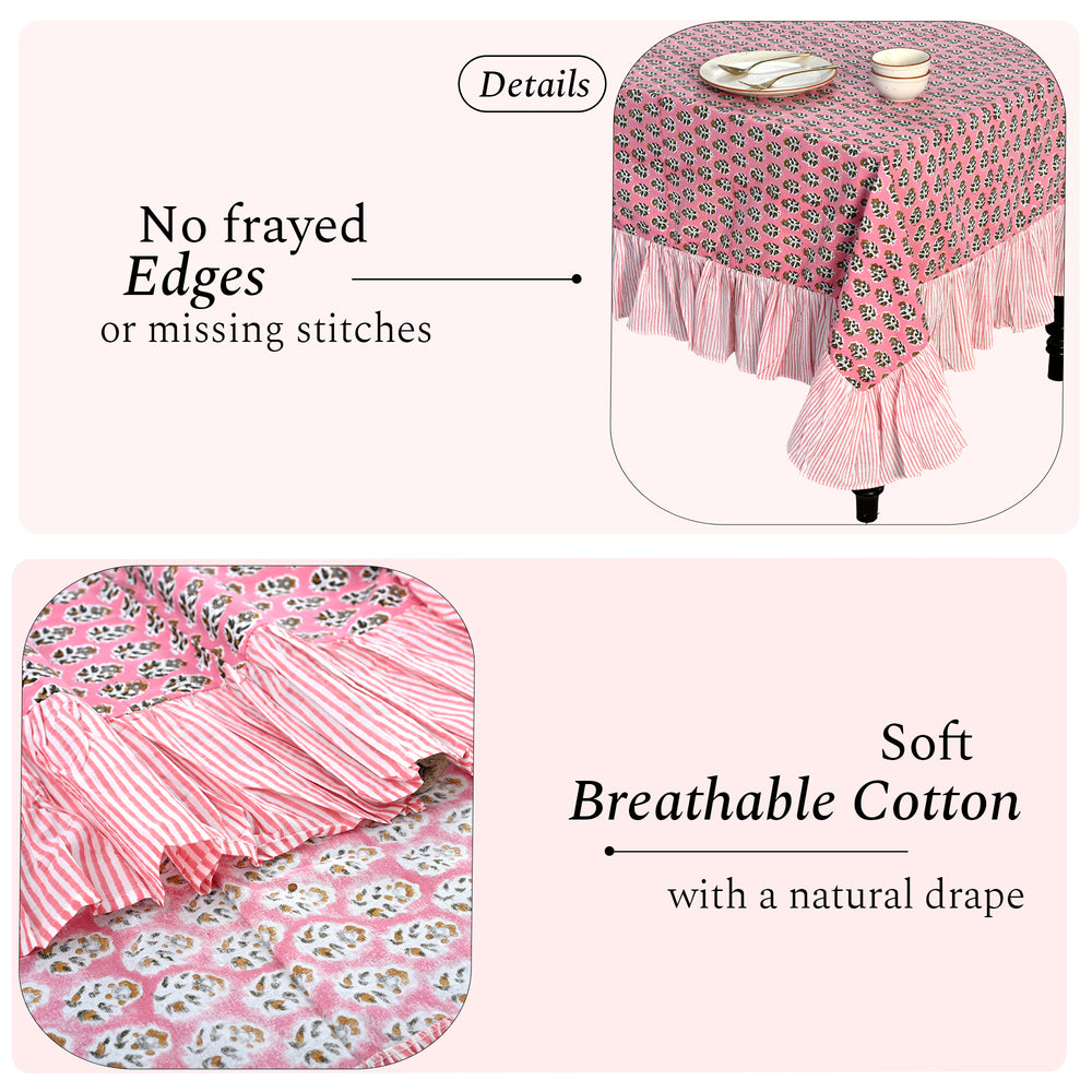 Ruffle Tablecloth - Poppy Pink