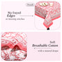 pink floral 100% cotton tablecloth
