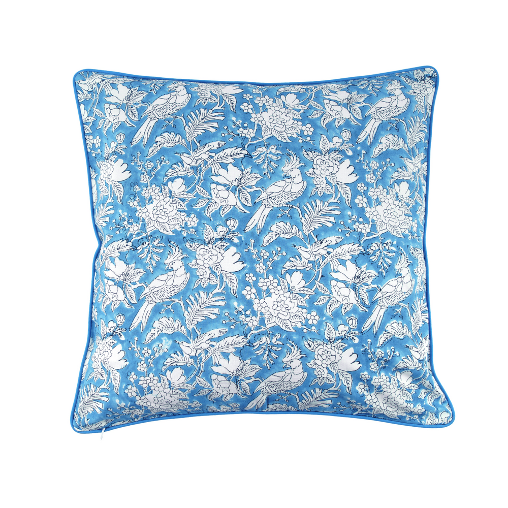 Piping Throw Pillow Covers - Blue Sapphire (Set of 2)