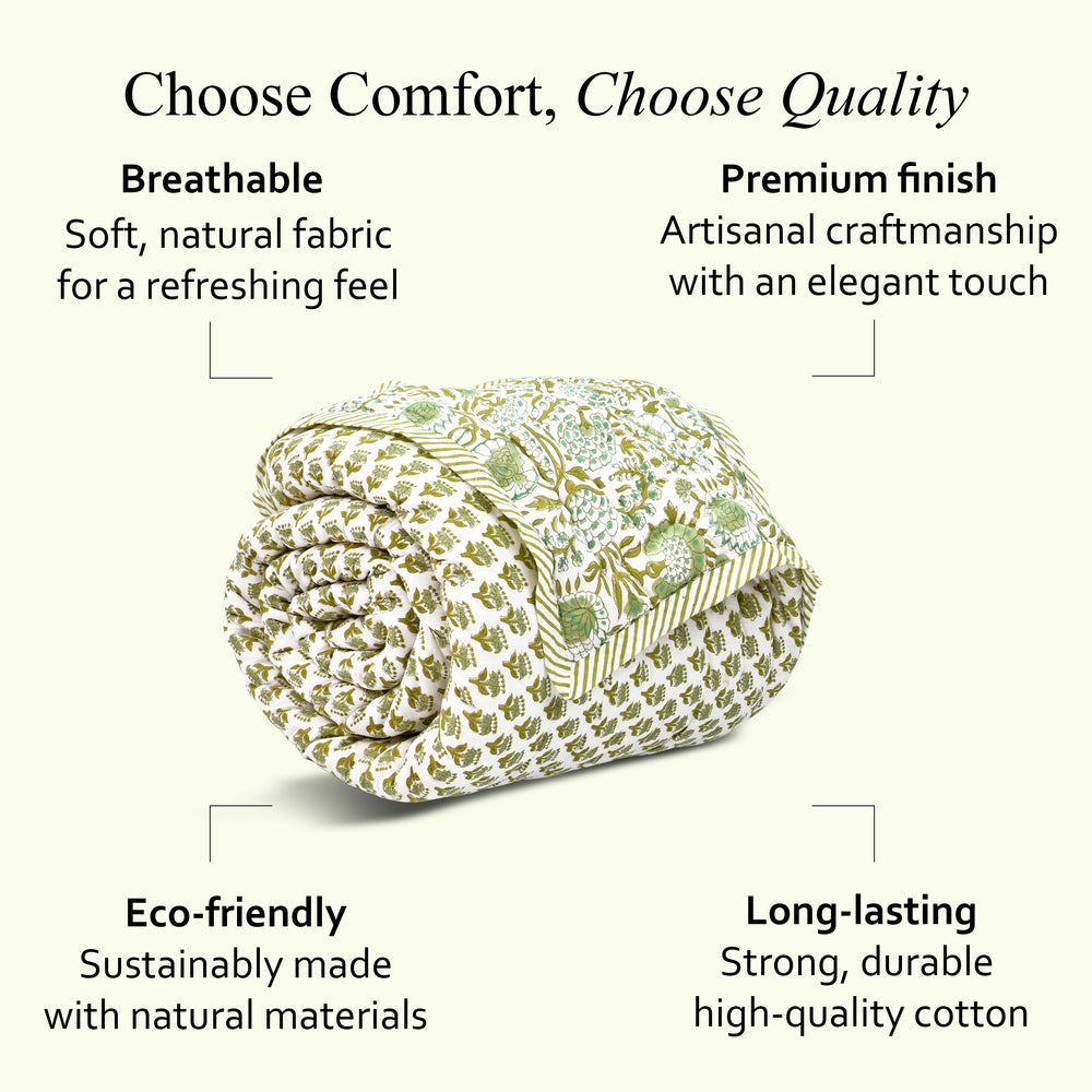 Quilt - Agate Green & Emerald Green Reversible