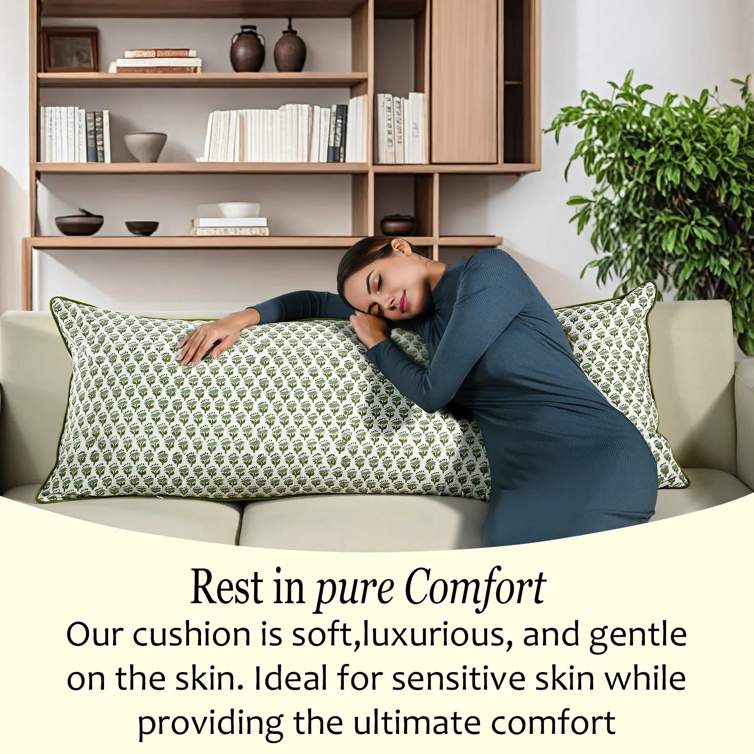 Cotton Piping Sham Cover - Emerald Green