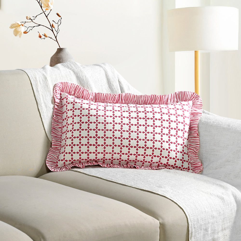 Cotton Ruffle Sham Cover - Magenta Pink