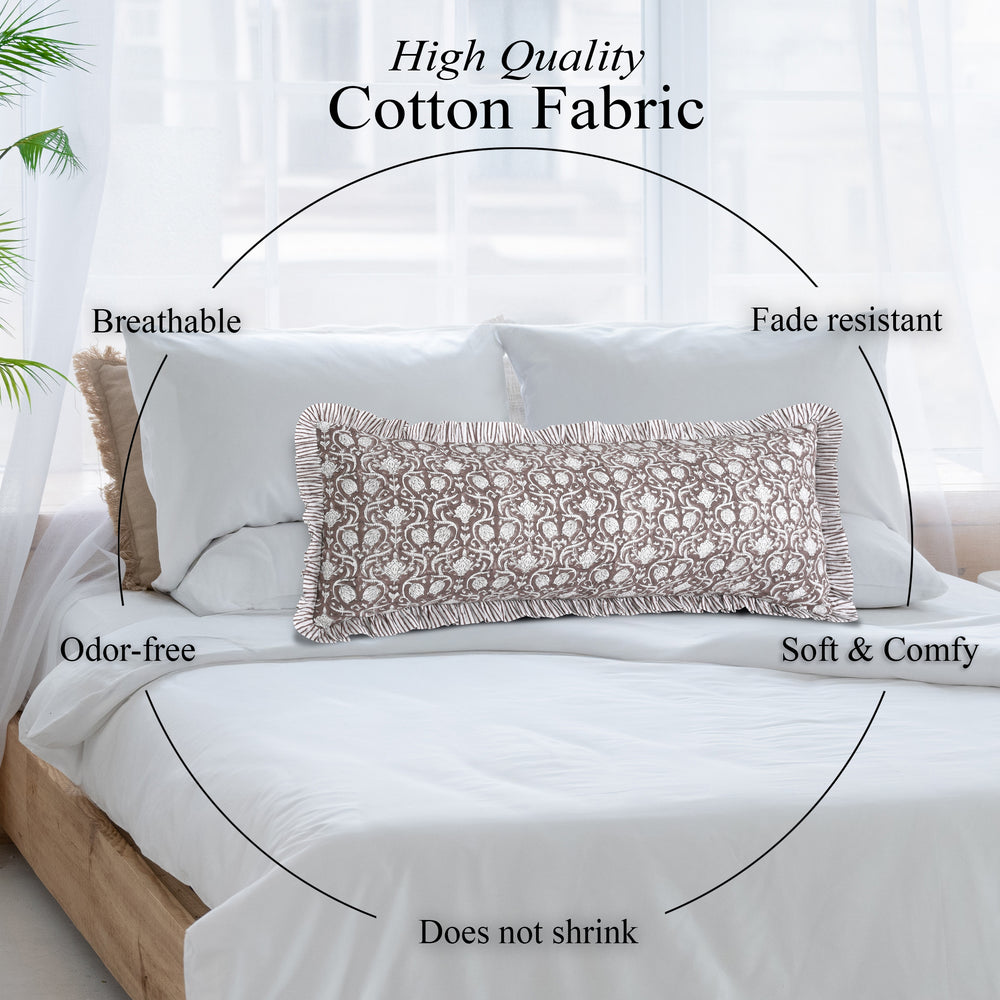Cotton Ruffle Sham Cover - Mocha Regal