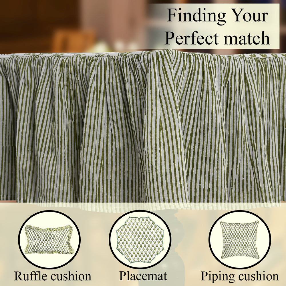 Ruffle Tablecloth - Emerald Green