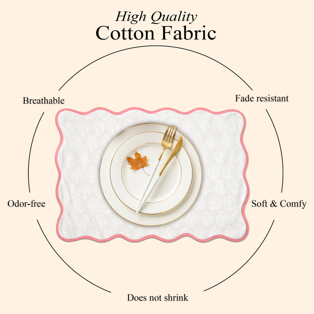 Rectangle 100% Cotton Reversible Placemat Set – Yellow Citrine