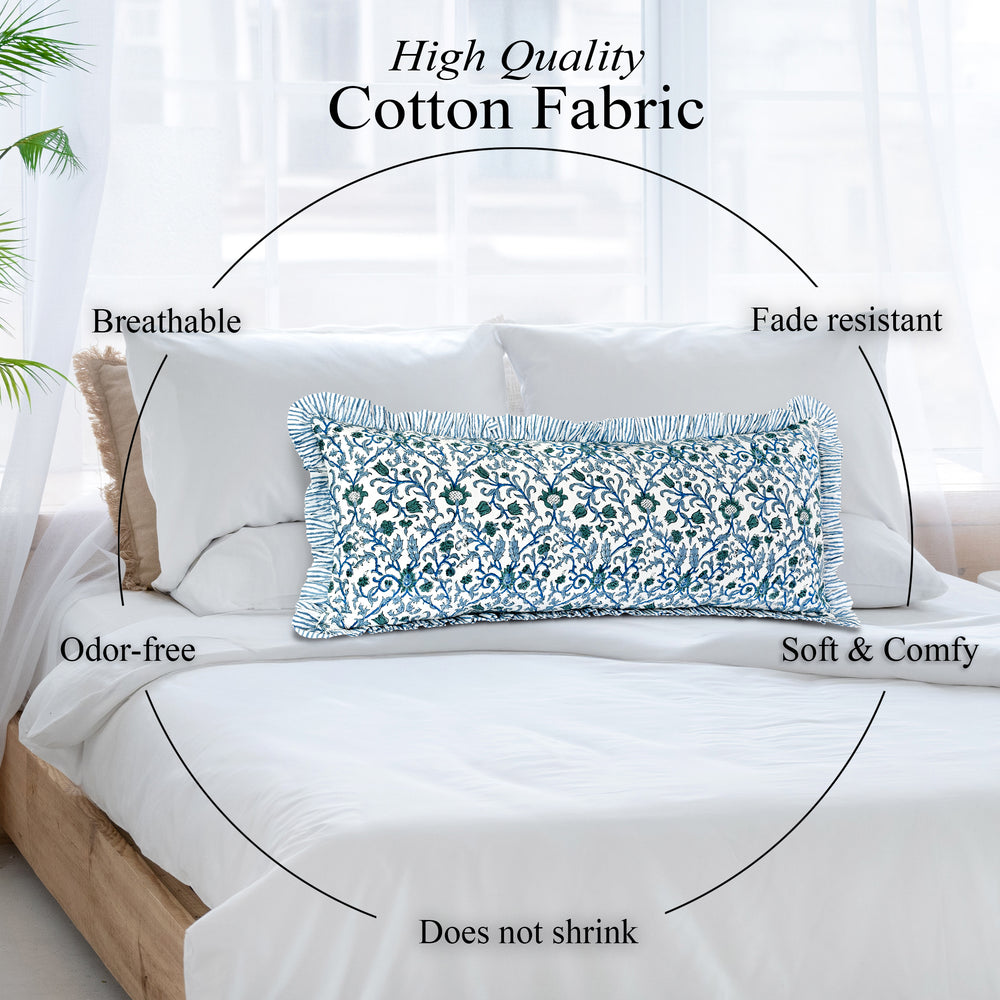 Cotton Ruffle Sham Cover - Ocean Vine