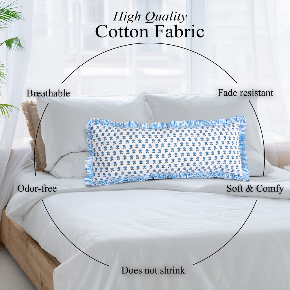 Cotton Ruffle Sham Cover - Arctic Blue