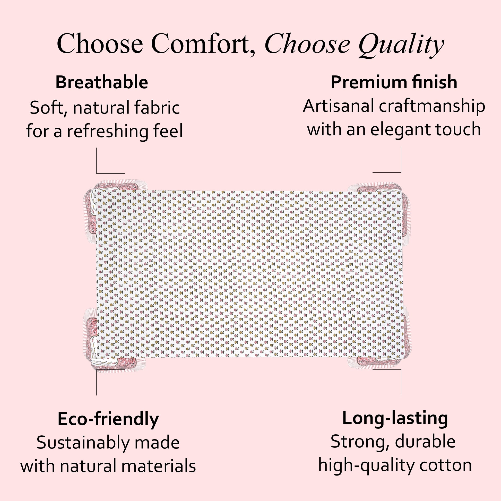 Cotton Block Print Tablecloth – Rosette Bloom